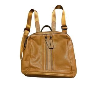 S-Zone Brown Pebble Leather Backpack Handbag - Missing Convertible Strap
